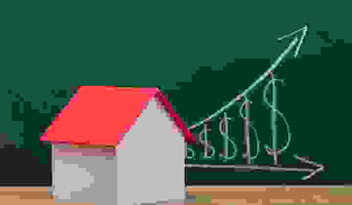 Soaring house prices concept
