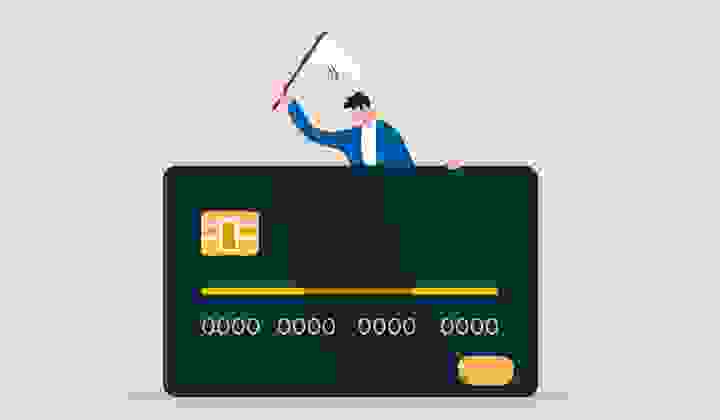 white flag with bank account